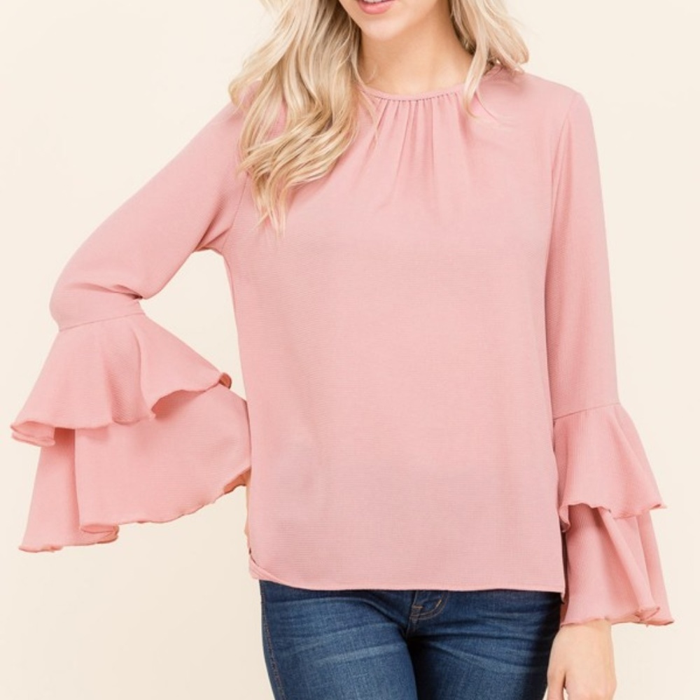 2 Hearts Bell Sleeve Blouse